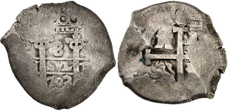 Colombie

Philippe V (1700-1746)

 8 réales en argent – 1703 Potosi

 Bel ...