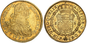 Colombie

Charles IV (1788-1808)

8 escudos en or - 1794 P SF Popayán.

Magnifique exemplaire.

26.93g - KM 62.2 - Fr. 52

Superbe - AU