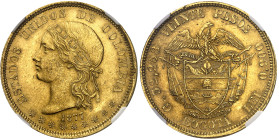 Colombie

20 pesos en or - 1877 Bogota

Frappé au poids et titre d'un 100 francs.

Rarissime, l'année la plus rare pour le type.

Exemplaire d...