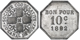 Egypte

Abdul Hamid II (1293-1327 AH / 1876-1909)

Société Coopérative du Canal de Suez

10 centimes en aluminium - 1892 

Rarissime - Le plus...