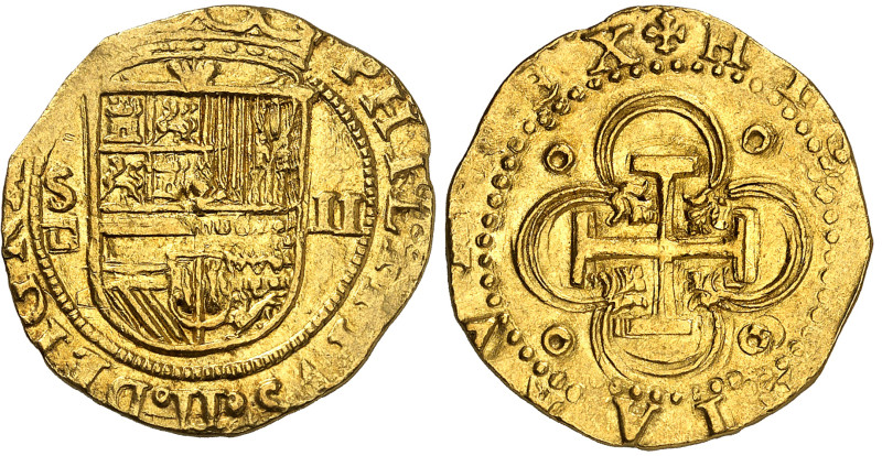 Espagne

Philippe II (1556-1598)

 2 escudos en or – ND S D (carré) Séville...