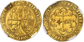 France

Henri VI (1422-1453)

Salut d'or - 2ème émission (6 septembre 1423) - Couronne Paris

Magnifique exemplaire.

3.49g - Fr. 301

Super...