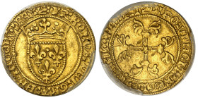 France

Charles VII (1422-1461)

1/2 écu d'or à la couronne - 2ème émission du 12 août 1445 - Point 18ème Paris 

Très rare et bel exemplaire.
...