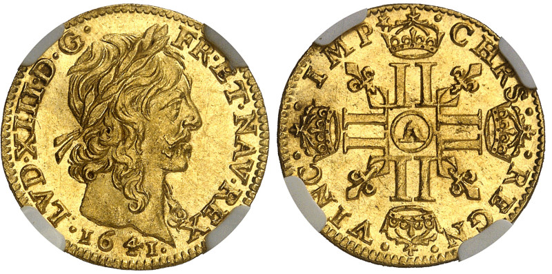 France

Louis XIII (1610-1643)

1/2 louis d'or à la mèche longue - 1641 A Pa...