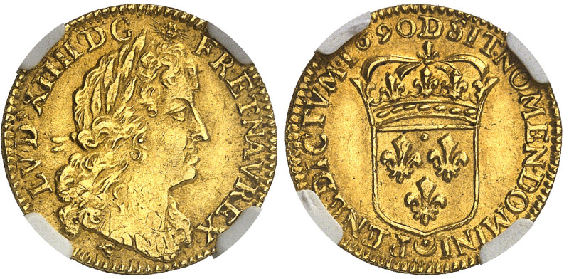 France

Louis XIV (1643-1715) 

1/2 louis d'or à la perruque hybride - 1690 ...