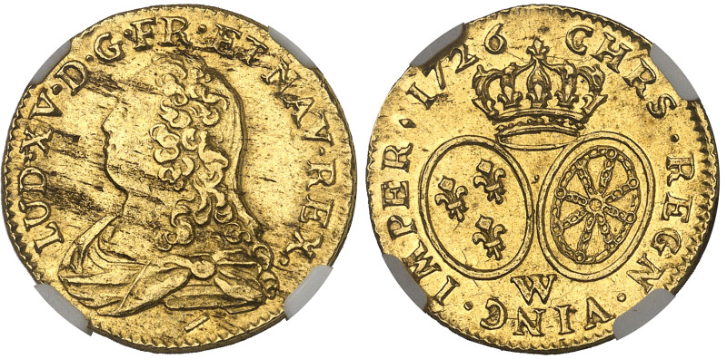 France

Louis XV (1715-1774)

Louis d'or aux lunettes - 1726 W Lille

8.16...