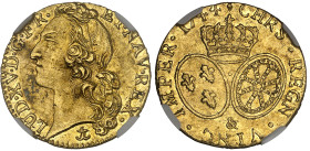 France

Louis XV (1715-1774)

Louis d'or au bandeau - 1744 & Aix en Provence

Très rare.

Le deuxième plus haut grade.

8.16g - L4L. 492 - G...