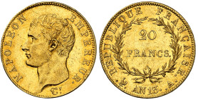 France

Consulat (1799-1804)

20 francs en or - An 13 Paris

6.42g - G. 1022 - F. 512.1

Superbe - AU