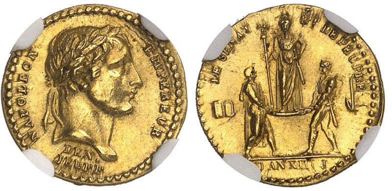 France

Napoléon Ier (1804-1814)

Médaille en or - AN XIII (1804) - JEUFFROY...