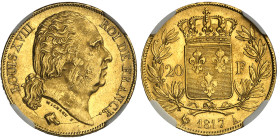 France

Louis XVIII (1814-1824)

20 francs en or - 1817 A Paris

D'une qualité remarquable.

6.45g - G. 1028 - F. 519.5 - Fr. 538

Superbe à...