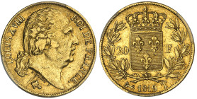 France

Louis XVIII (1814-1824)

20 francs en or - 1819 T Nantes

Rare.

6.34g - G.1028 - F.519 - Fr.539

Superbe - PCGS AU 53