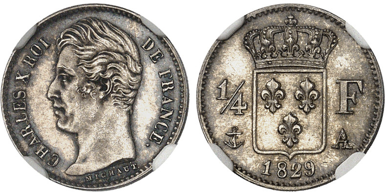 France

Charles X (1824-1830)

1/4 de franc - 1829 A Paris

D'une qualité ...