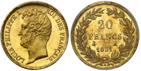 France

Louis-Philippe Ier (1830-1848)

20 francs en or - 1831 A Paris

Tranche en creux.

D'une qualité remarquable.

6.45g - G. 1030 - F. ...