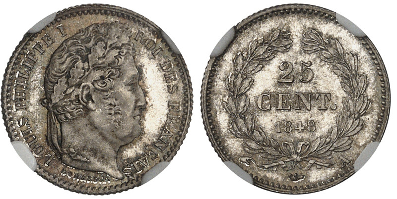 France

Louis-Philippe Ier (1830-1848)

25 centimes - 1848 A Paris

D'une ...