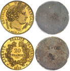 France

IIème République (1848-1852)

Paire d'épreuves unifaces en bronze doré du 20 francs en or Cérès 1850 A Paris

D'une grande rareté.

Ra...