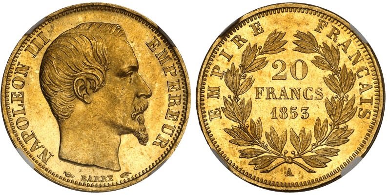 France

France Napoléon III (1852-1870) 

 20 francs en or - 1853 A Paris 
...