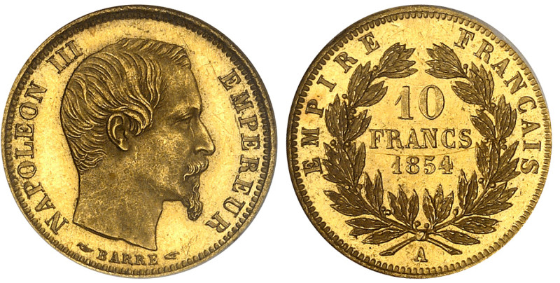 France

Napoléon III (1852-1870)

Épreuve sur flan bruni du 10 francs en or ...