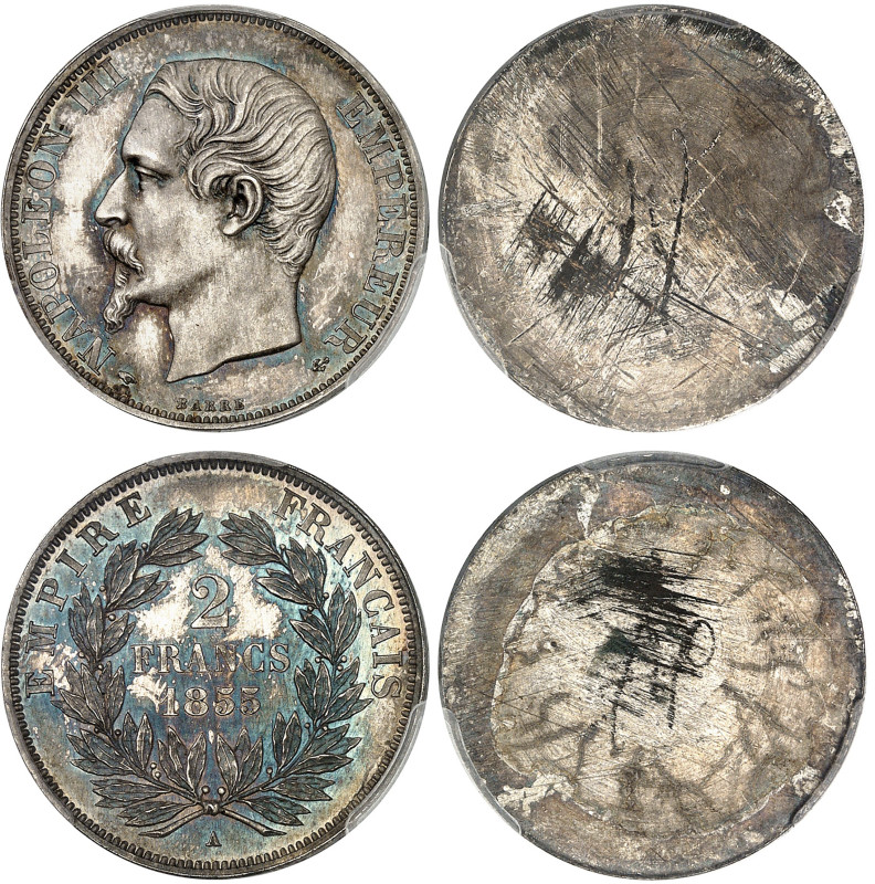 France

Napoléon III (1852-1870)

Paire d’épreuves unifaces en bronze argent...