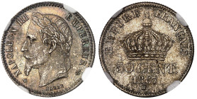 France

Napoléon III (1852-1870)

50 centimes - 1867 BB Strasbourg

2.5g - F. 188.12 - G. 417 

FDC - NGC MS 65