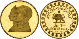 Iran

Mohammad Reza (1320-1358 SH / 1941-1979)

2000 rials en or - 1350 SH / 1971

Commémore les 2.500 ans de l'Empire Perse.

Nettoyé.

 26...