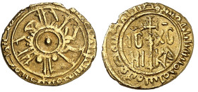 Italie - Sicile

Roger II (1105-1154)

Tari en or - ND Messine

Rare. 

Acheté en main privée à Genève (étiquette jointe).

1.14g - Spahr 63...