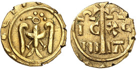 Italie - Sicile

Frédéric II de Hohenstaufen (1198-1250)

 Tari en or – ND 

 Magnifique exemplaire, rare dans cette qualité.

Acheté en main ...