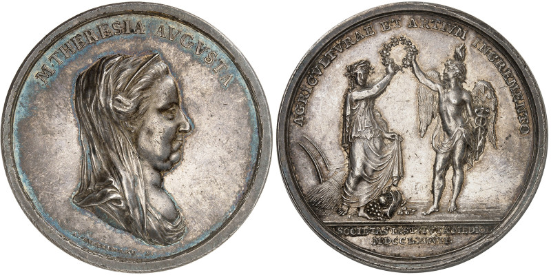 Italie

Marie-Thérèse (1740-1780)

Médaille en argent - 1777- A.Guillemard
...