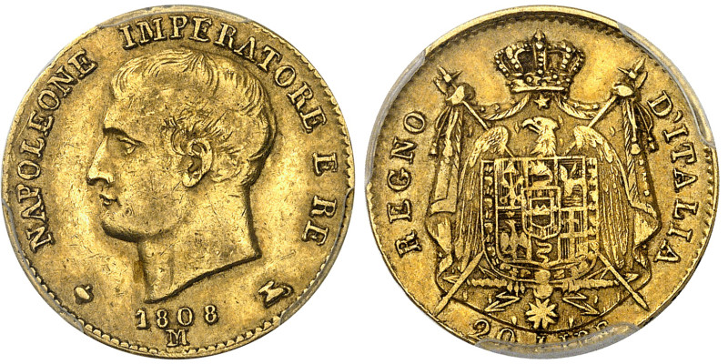 Italie – Lombardie

Napoléon Ier (1805-1814)

20 lires en or 1er type sans l...