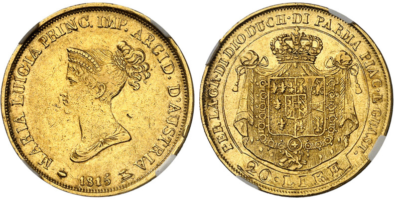 Italie - Parme

Marie-Louise (1815-1847)

20 lires en or - 1815 Milan

6.4...