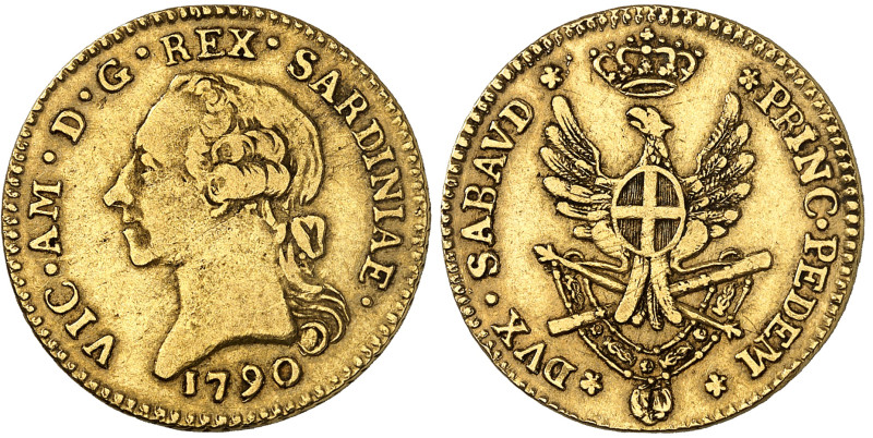 Italie - Sardaigne

Victor-Amédée III (1773-1796)

Doppia en or - 1790

Ra...