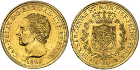 Italie - Sardaigne

Charles-Félix (1821-1831)

80 lires en or - 1826 L Turin

25.8g - KM 108.1 - Fr. 1132

Superbe - PCGS AU 58