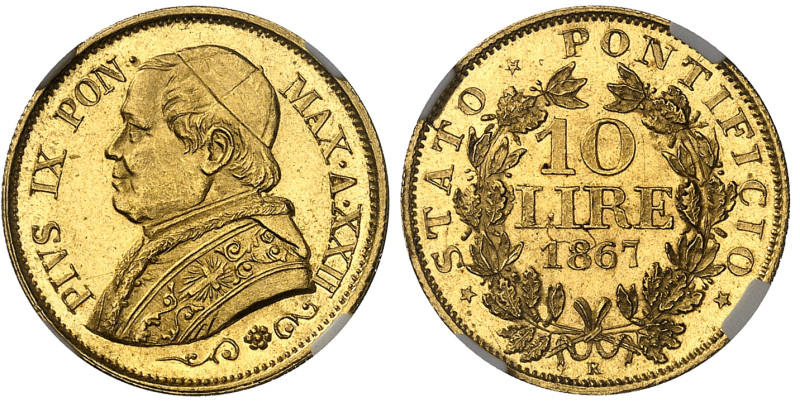 Italie - Vatican

Pie IX (1846-1878)

10 lires en or - 1867 R Rome

Magnif...