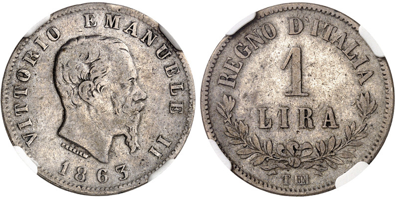 Italie

Victor-Emmanuel II (1861-1878)

Lire en argent - 1863 T Turin

Typ...