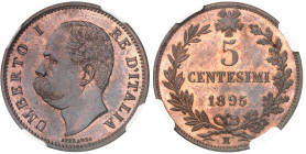 Italie

Umberto Ier (1878-1900)

5 centesimi en cuivre - 1895 R Rome

Très bel exemplaire.

Le plus haut grade, seulement 2 en MS 65.

4.99g...