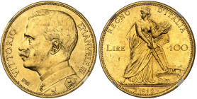 Italie

Victor-Emmanuel III (1900-1946)

100 lires en or - 1912 R Rome

Magnifique exemplaire.

32.25g - KM 50 - Fr. 26

Superbe à FDC - NGC...