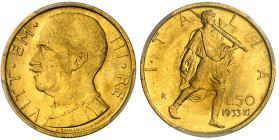 Italie

Victor-Emmanuel III (1900-1946)

50 lires en or - 1933 An XI - R Rome

Rarissime dans cette qualité.

Le deuxième plus haut grade.

...