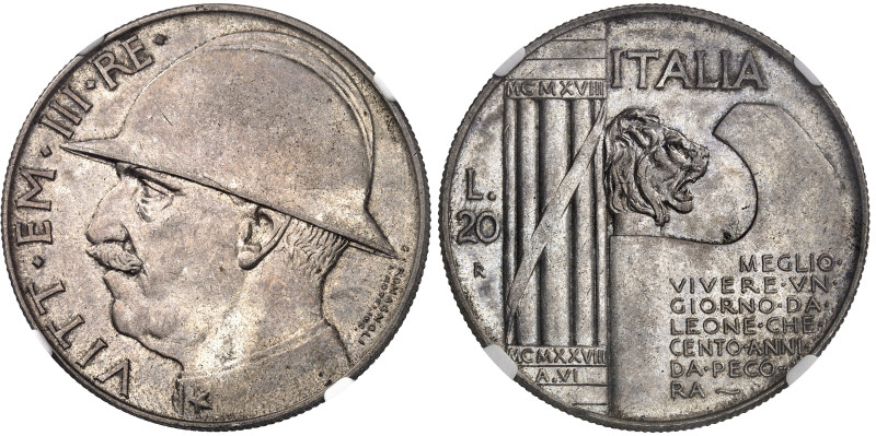 Italie

Victor-Emmanuel III (1900-1946)

20 lires en argent - 1928 An VI - R...