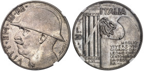 Italie

Victor-Emmanuel III (1900-1946)

20 lires en argent - 1928 An VI - R Rome

20.0g - Mont. 75 - KM 70



Superbe - NGC AU 58