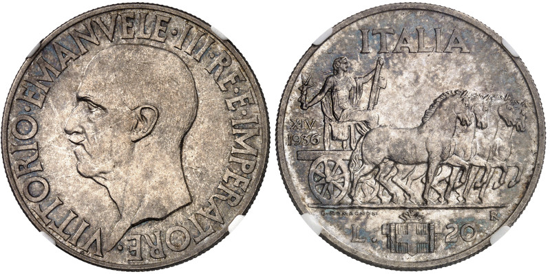 Italie

Victor-Emmanuel III (1900-1946)

20 lires en argent - 1936 R Rome
...