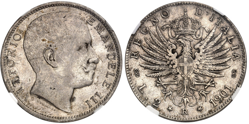 Italie

Victor-Emmanuel III (1900-1946)

2 lires en argent - 1901 R Rome

...