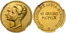 Italie

République italienne (1946 à nos jours)

Médaille en or - 15 Giugno MCMLX (15 juin1960) - Lirioli

Gianangelo et Lydia Borghese.

Rare...