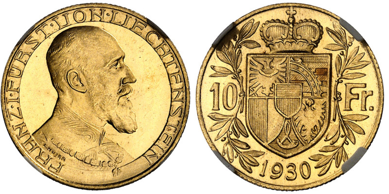 Liechtenstein

François Ier (1929-1938)

10 francs en or – 1930

 Magnifiq...