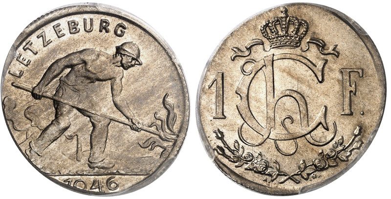 Luxembourg

Charlotte (1919-1964)

Franc en argent - 1946 Bruxelles

Décou...