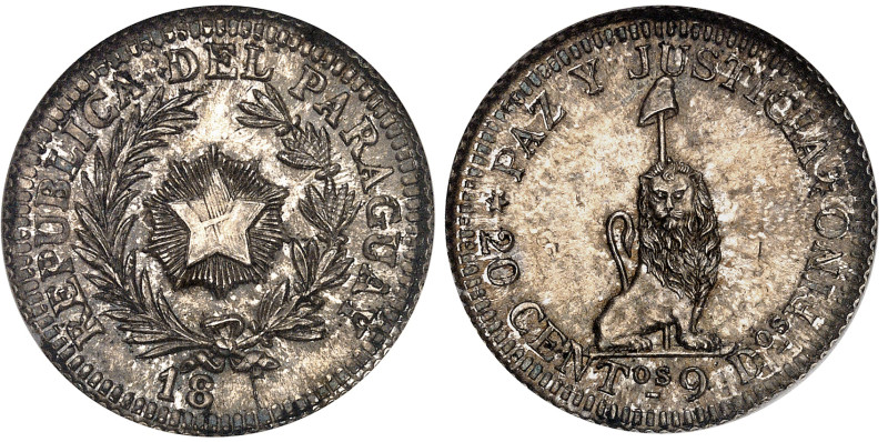Paraguay - République (1811 à nos jours)

Épreuve en argent du 20 centimos - 1...