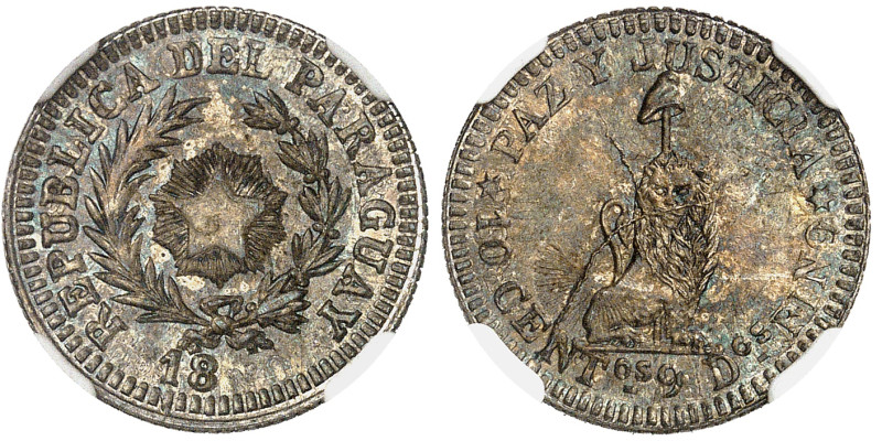 Paraguay

République (1811 à nos jours)

Épreuve en argent du 10 centimos - ...