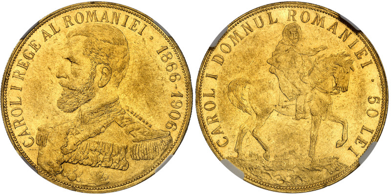 Roumanie

Charles Ier (1866-1914)

50 lei en or - 1906 Bruxelles

Frappé p...
