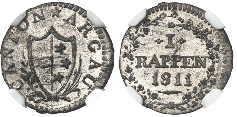 Suisse - Argovie

Rappen en billon - 1811

 Magnifique exemplaire d’une qual...