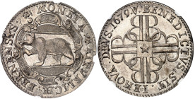 Suisse - Berne

Taler en argent – 1679 P

 Bel exemplaire.

 Rare.

 27.82g – HMZ 190d

 Superbe – NGC AU 55