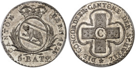 Suisse - Berne

5 batzen en billon - 1826

Magnifique exemplaire.

Très rare dans cette qualité.

Le deuxième plus haut grade.

4.15g - HMZ ...