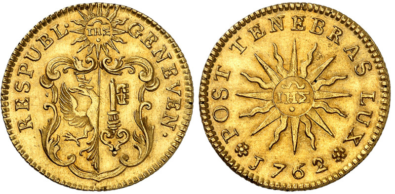 Suisse - Genève

Pistole en or - 1762

 Magnifique exemplaire.

 Très rare...